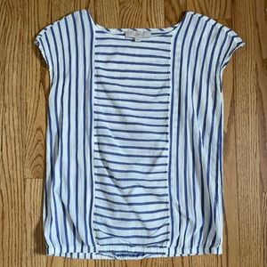 LOFT Nautical Cap Sleeve Blouse